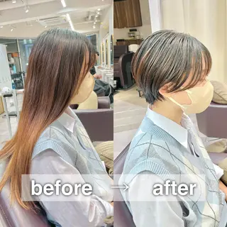 ショート カラー ショート/ボブ/ 透明感カラー/ほのかのヘアスタイル