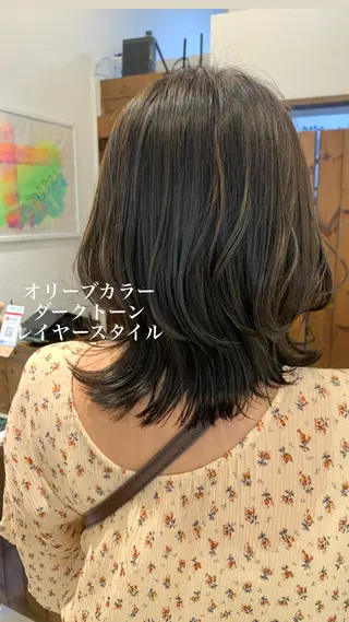ミディアム カラー 似合わせカラー/艶 髪質改善/ヨシザキのヘアスタイル