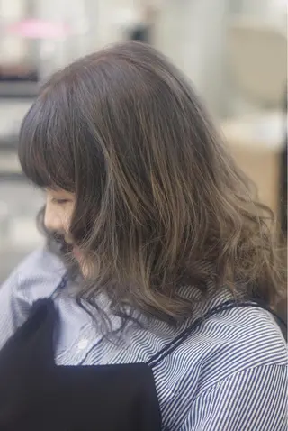 ミディアム カラー ヘアアレンジ 枝毛カット＆髪質改善 満足NO.1岡しゃんのヘアスタイル