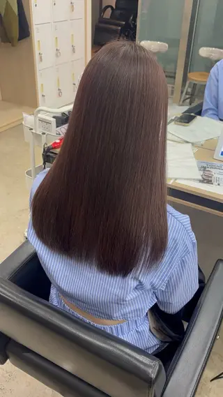 ロング カラー パーマ 🪽髪質改善ストレー ト🤍美羽🤍のヘアスタイル