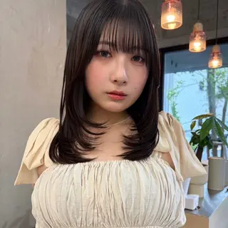 セミロング 韓国レイヤー/暖色 カラー/KOTONEのヘアスタイル