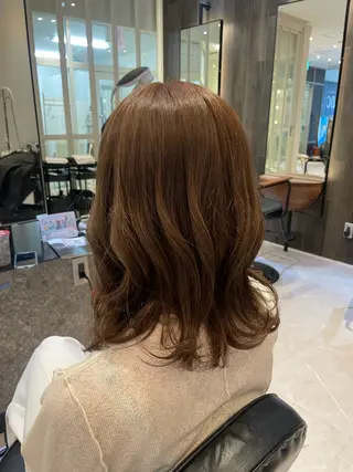 セミロング オリーブカラー🫒/ 透明感カラー/みゆのヘアスタイル