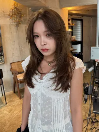 ロング カラー パーマ YOKO/パーマ レイヤーカットのヘアスタイル