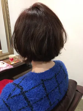 ショート カラー パーマ レイヤーカット匠 イソザキノリユキのヘアスタイル