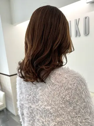 ミディアム パーマ ZENKO表参道店所属・デジタルパーマ 🌀ボブ　萩原　龍のヘアスタイル