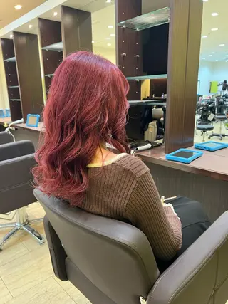 セミロング カラー ハイトーン/パーマ 特化平田のヘアスタイル