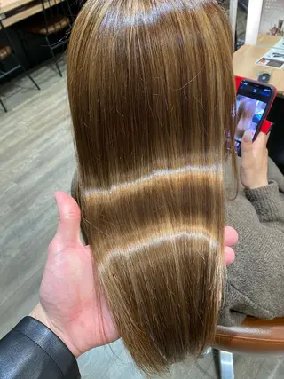 セミロング カラー AMI Hair  supply所属・髪質改善カラー 韓国風レイヤーのヘアスタイル