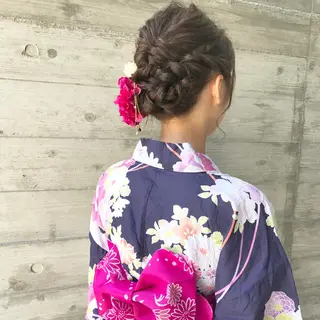 ヘアアレンジ Click所属・クニモトハルナ ボブ/柔らかカラーのヘアスタイル