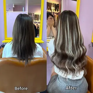 ロング シール＋ちび編み込み エクステ梅田🐨のヘアスタイル