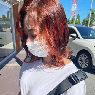 ミディアム カラー 嶋岡 乃愛のヘアスタイル