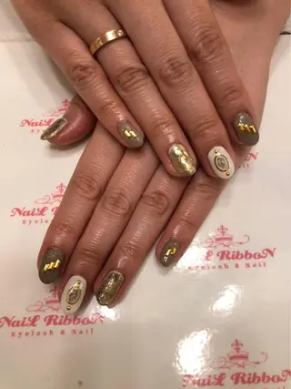 ネイル ネイルリボン 受付スタッフのネイルデザイン