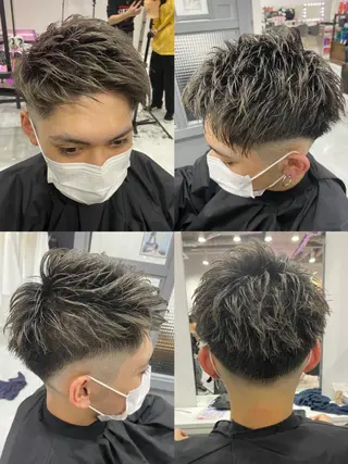 ショート カラー パーマ ヘアアレンジ メンズ 🔥メンズパーマ特 化🔥渡辺一翔🔥のヘアスタイル