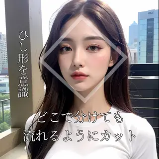 ロング カラー 韓国ヘア♡ 顔まわりカットayaのヘアスタイル