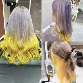 ロング カラー ヘアアレンジ 𝐑𝐈𝐍𝐊𝐀 🐣🩷のヘアスタイル