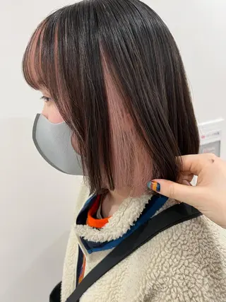ミディアム カラー マンツーマン女性 美容師 奏のヘアスタイル