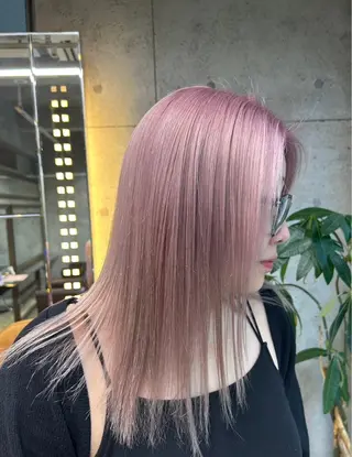 セミロング カラー 透明感カラー/縮毛/ chino🍀のヘアスタイル