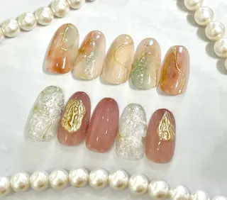 ミディアム BURGUNDY 🌹eriのネイルデザイン