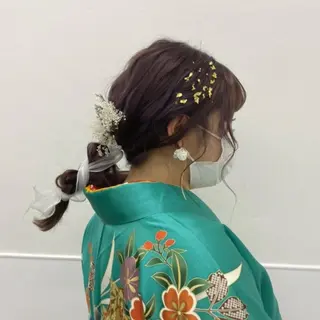 セミロング ヘアアレンジ 美髪水素カラー✨ 迫田ゆりのヘアスタイル