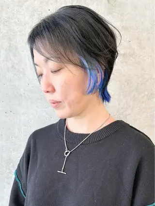 ショート カラー 小顔ボブ/お悩み解決 /ボブパーマ/とういのヘアスタイル