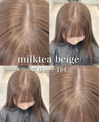 ロング カラー 🫧ミルクティー ブリーチRIKU🫧のヘアスタイル