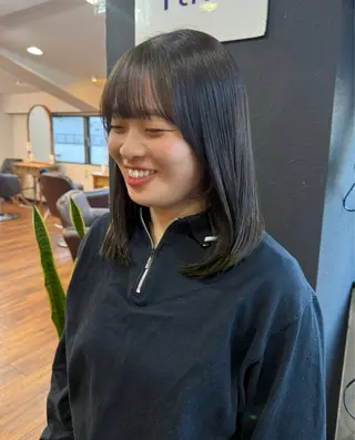 ミディアム カラー 韓国ヘア 🎀華澄のヘアスタイル