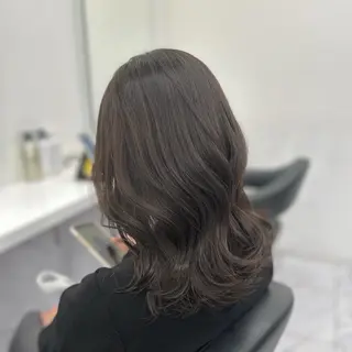 セミロング カラー パーマ ヘアアレンジ メンズ キッズ ブリーチなしカラー/ ブラウン/レイヤーのヘアスタイル