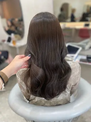 セミロング カラー 新宿/韓国ヘア 中明度カラー/かやのヘアスタイル