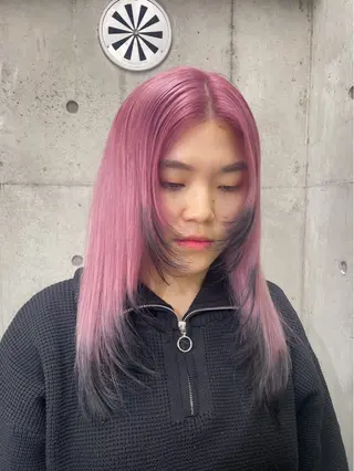 セミロング ハイトーン/ブリーチ /ウルフ⛓️MAKIのヘアスタイル