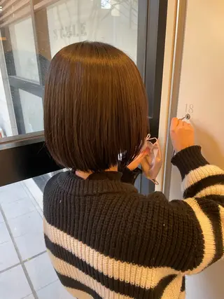 ショート 透明感/ハイトーン ／暖色カラー🍓のヘアスタイル