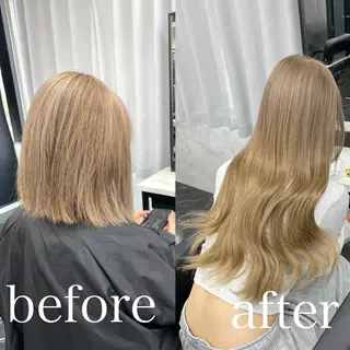 ロング カラー エクステ🩵ブリーチ 韓国ヘア🩵KAEのヘアスタイル