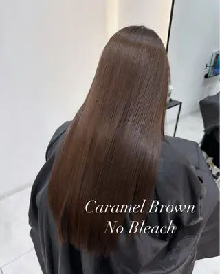 ロング カラー 赤み消し/オリーブ カーキ/福田れんのヘアスタイル