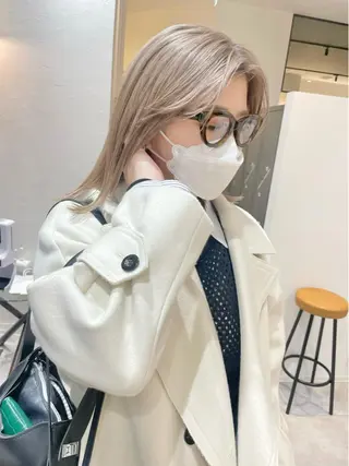 ミディアム カラー i.osaka所属・たつ/レイヤーカット 顔周り/髪質改善のヘアスタイル