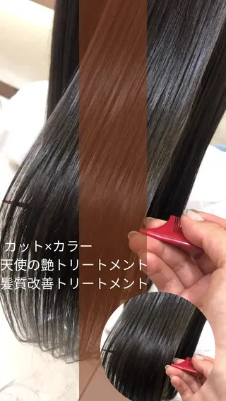 ロング カラー 髪質改善/縮毛矯正 ササキナツミのヘアスタイル