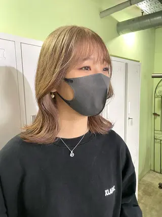 ミディアム カラー ボブヘアカット Rikapi❤️のヘアスタイル