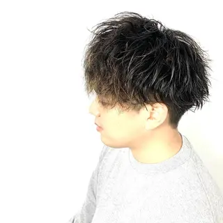 ミディアム メンズ 柏メンズカットパーマ NO.1タイチのヘアスタイル