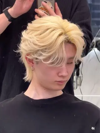 ミディアム ⭐️メンズ特化⭐️ パーマ　カラーのヘアスタイル