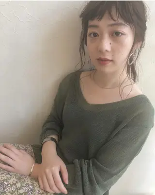 セミロング カラー ヘアアレンジ nakahara madokaのヘアスタイル