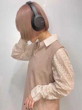 ミディアム カラー Piaコータロー ハイトーン&‪ボブのヘアスタイル