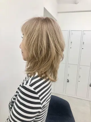 ミディアム パーマ ヘアアレンジ 松下 倫子のヘアスタイル