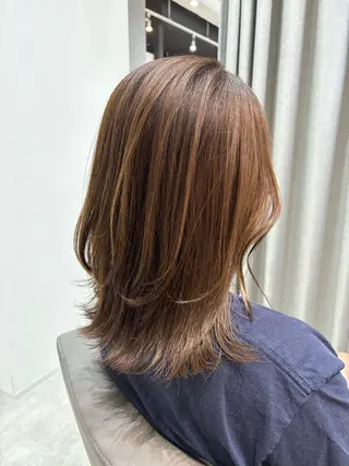 セミロング カラー パーマ Atre.所属・🤍美髪縮毛/髪質 改善/池上夏凜🤍のヘアスタイル