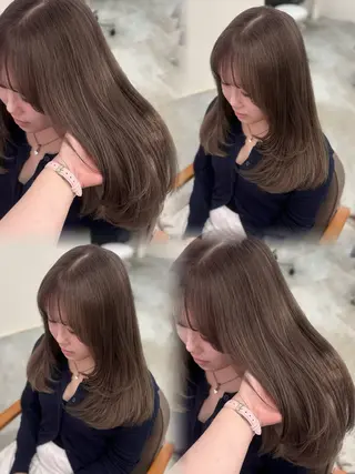 ロング カラー 𝑴𝒊𝒌𝒖💝 透明感モテカラーのヘアスタイル