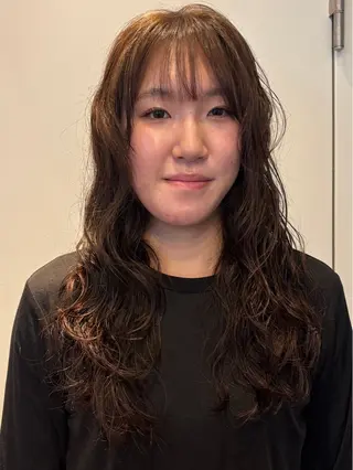 セミロング カラー パーマ RIN／韓国ヘア レイヤーカットのヘアスタイル