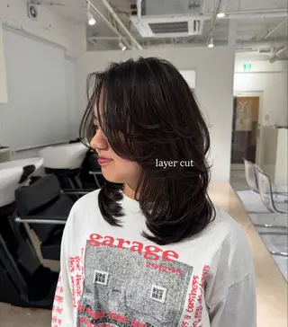 ミディアム rina/無料 レイヤーカット/上野のヘアスタイル