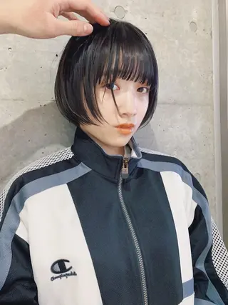 カラー ボブパーマコテ巻き風 パーマNo1深江秀平のヘアスタイル