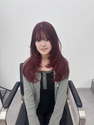 ロング カラー 鍋嶋 涼香のヘアスタイル