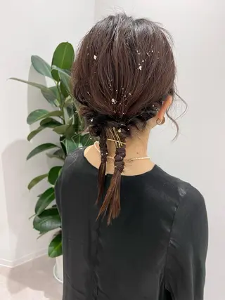 ミディアム ヘアアレンジ マツエクmarry池袋所属・マツエクモデル無料 marry 池袋秦のマツエク・マツパデザイン