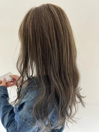 セミロング カラー 柳澤 和也のヘアスタイル