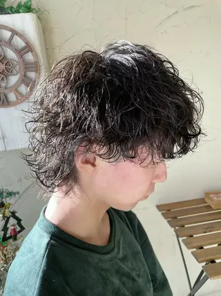 ミディアム パーマ メンズ メンズ特化/パーマ指 名No.1/百瀬太郎のヘアスタイル