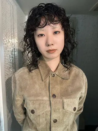 セミロング パーマ ヘアアレンジ MIYU/ニュアンス /艶カラーのヘアスタイル