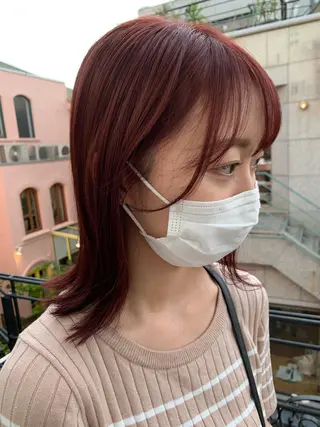 ミディアム カラー 平 ちひろのヘアスタイル